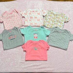 7 Assorted Colorful Kids Bodysuits Set